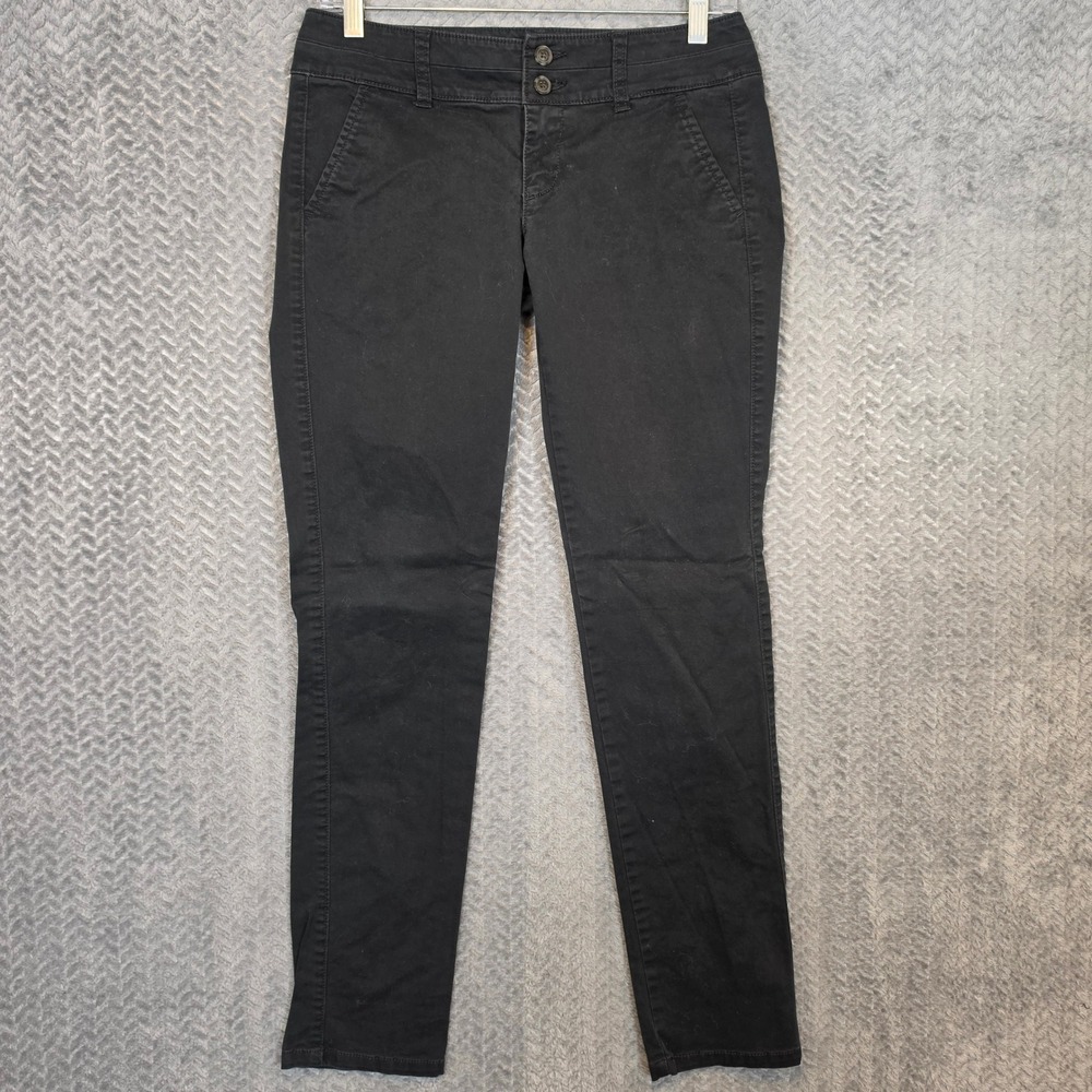 American Eagle Outfitters Womens Skinny Stretch Chino Pants Black Size 0 Regular